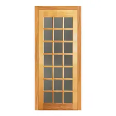 Mapaf - Porta Montada de Giro Madeira Macica Tauari Natural Esquerda 210x97,5x14cm AD Int Vd Wood Glass