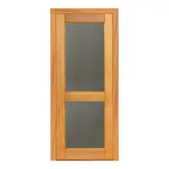 Mapaf - Porta Montada de Giro Madeira Macica Tauari Natural Esquerda 213x87,5x14cm Zurique Wood Glass