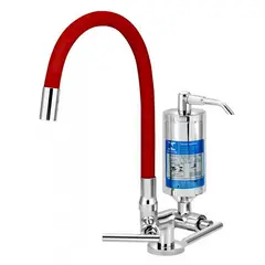 Sensi Dacqua - Filtro com Torneira Mesa Flexível Vermelha 1/4 Volta C61