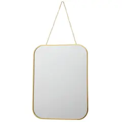 Just Home Collection - Espelho Decorativo 30x40cm com Corrente Moldura Gold Dourado Hc