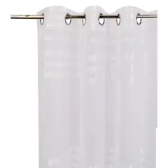 Just Home Collection - Cortina 1 Folha 220x140cm Voil Listras Branco