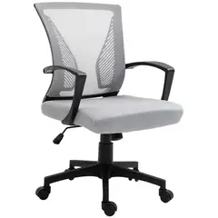 Just Home Collection - Cadeira de Escritório com Tela Mesh Cinza