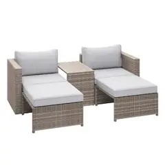 Just Home Collection - Conjunto de Estar Pipa 5 Peças Ratan