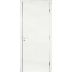 Eucadoor - Porta Montada de Giro Lisa Madeira Colmeia Fundo Primer Branco Reversível 210x82x14cm Standard