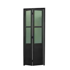 Brimak - Porta Camarão e Vidro Alumínio Preto 2 Folhas Direita 210x70x4,6cm L.25