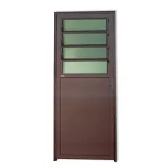 Brimak - Porta Basulante Lambri Alumínio Corten Direita 210x86x4,6cm Super 25