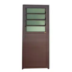 Brimak - Porta Basulante Lambri Alumínio Corten Esquerda 210x86x4,6cm Super 25