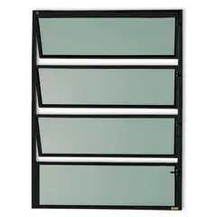 Brimak - Janela Basculante 3 Basc Alumínio Preto 80x40x2,3cm Master