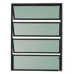 Brimak - Janela Basculante 3 Basc Alumínio Preto 80x80x2,3cm Master