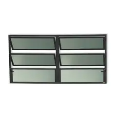 Brimak - Janela Basculante 4 Basc Alumínio Preto 60x200x2,5cm Plus