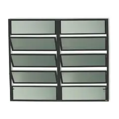 Brimak - Janela Basculante 6 Basc Alumínio Preto 100x120x2,5cm Plus