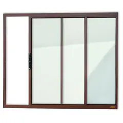 Brimak - Janela de Correr Alumínio Corten 2 Folhas Esquerda 100x120x6,2cm Confort