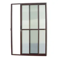 Brimak - Porta de Correr Alumínio Corten 2 Folhas Esquerda 210x150x7,8cm Super 25