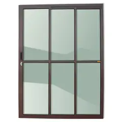 Brimak - Porta de Correr Alumínio Corten 3 Folhas Esquerda 210x120x11,5cm Super 25