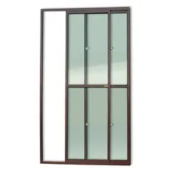 Brimak - Porta de Correr Sem Fechadura Alumínio Corten 2 Folhas Esquerda 210x150x7,8cm Super 25