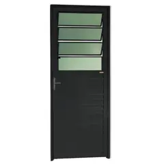 Brimak - Porta Basulante Lambri Alumínio Preto Esquerda 210x86x4,6cm Super 25