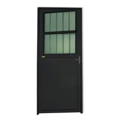 Brimak - Porta Postigo Lambri Alumínio Preto Direita 210x86x4,6cm Super 25