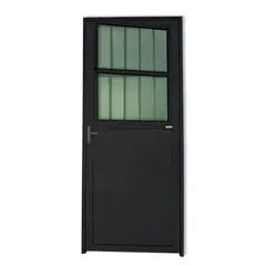 Brimak - Porta Postigo Lambri Alumínio Preto Esquerda 210x86x4,6cm Super 25