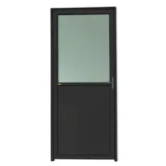 Brimak - Porta Lambri e Meio Vidro Alumínio Preto Direita 210x90x4,6cm Super 25