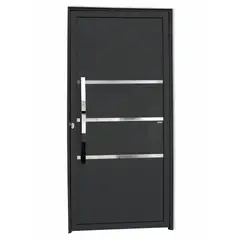 Brimak - Porta Lambri e Friso Alumínio Preto Esquerda 210x90x4,6cm Evolution