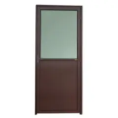 Brimak - Porta Lambri e Meio Vidro Alumínio Corten Esquerda 210x90x4,6cm Super 25