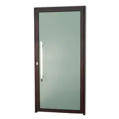 Brimak - Porta de Vidro e Puxador Alumínio Corten Esquerda 210x100x4,6cm Super 25