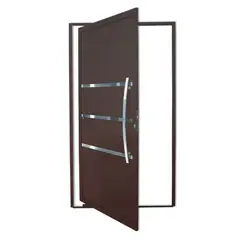 Brimak - Porta Pivotante e Friso Alumínio Corten Direita 210x100x4,6cm Evolution