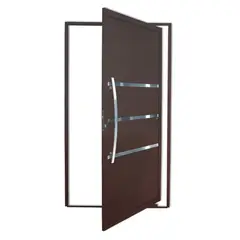 Brimak - Porta Pivotante e Friso Alumínio Corten Esquerda 210x120x4,6cm Evolution