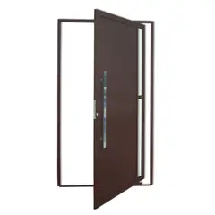 Brimak - Porta Pivotante e Visor Alumínio Corten Esquerda 210x100x4,6cm Visione