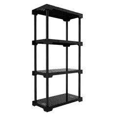 Organize - Estante de Plástico com 4 Prateleiras Preta 127x70x35cm 100kg Grifit