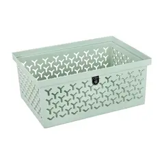 undefined - Cesto Plástico Organizador com Tampa Crippa 14 x 31 x 22,6 cm Menta