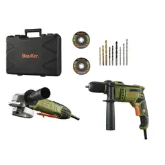 Bauker - Kit Furadeira 1/2" 650W Esm Ang 4.1/2"820W Bkr