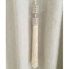 Bella Arte - Abraçadeira Infinity Cilindro Duplo com Franjas Pérola