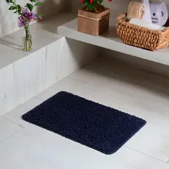 undefined - Tapete de Banheiro Algodão Natura High 45x60cm Marinho