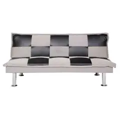 Just Home Collection - Sofa Cama 3 Lugares Prius Xadrez Preto E Branco 183X87X73Cm