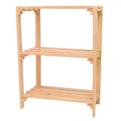 Super Max - Estante de Madeira Pinus com 3 Prateleiras Natural 94x65x32cm
