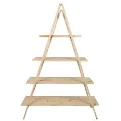 Super Max - Estante de Madeira Pinus Piramide com 4 Prateleiras Natural 170x150x30cm