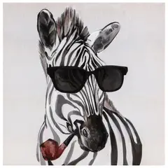 Homy - Quadro Canvas Zebra 30x30 cm