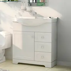 Sensi Dacqua - Gabinete para Banheiro com Cuba Napoles 80cm Branco Sensi