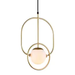 ORLUCE - Pendente Globe Ii 1xe27 Opalino Dourado