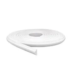 Meu Rodapé - Rodameio Autocolante Flexível Eva Moldurado Liso 2,3x1,2cm Rolo 10m Branco