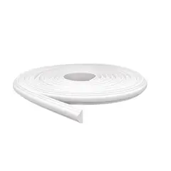 Meu Rodapé - Rodameio Autocolante Flexível Eva Moldurado Liso 2,3x1,2cm Rolo 10m Branco