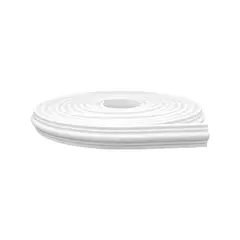 Meu Rodapé - Rodameio Autocolante Flexível Eva Moldurado Liso 2,3x1,2cm Rolo 10m Branco