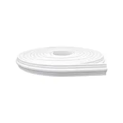 Meu Rodapé - Rodameio Autocolante Flexível Eva Moldurado Liso 2,3x1,2cm Rolo 10m Branco