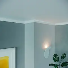 Meu Rodapé - Rodameio Autocolante Flexível Eva Moldurado Liso 3,8x1,2cm Rolo 2,5m Branco