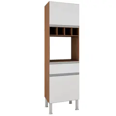 Mgm - Armário Paneleiro Prisma Amêndoa/Branco