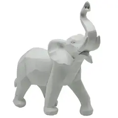 Just Home Collection - Figura Elefante Origami Branco 30cm