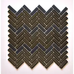 Glassline - Pastilha de Vidro Chevron Mini Preto 30x32cm