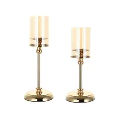 Just Home Collection - Conjunto com 2 Casticais Dourados