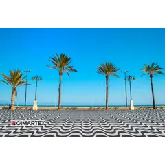 Cimartex - Piso Cimentício Copacabana 20x20cm Preto e Branco 0,40m²